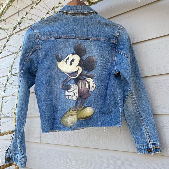 Disney Vintage Mickey Mouse Jean Jacket Womens Size XS 2/4 - Picture 1 of 8